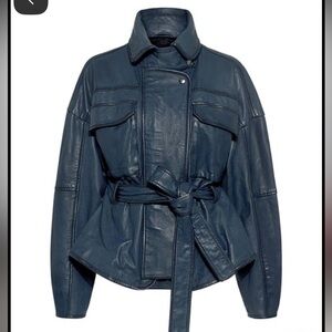 Marissa Webb Belted Leather Jacket